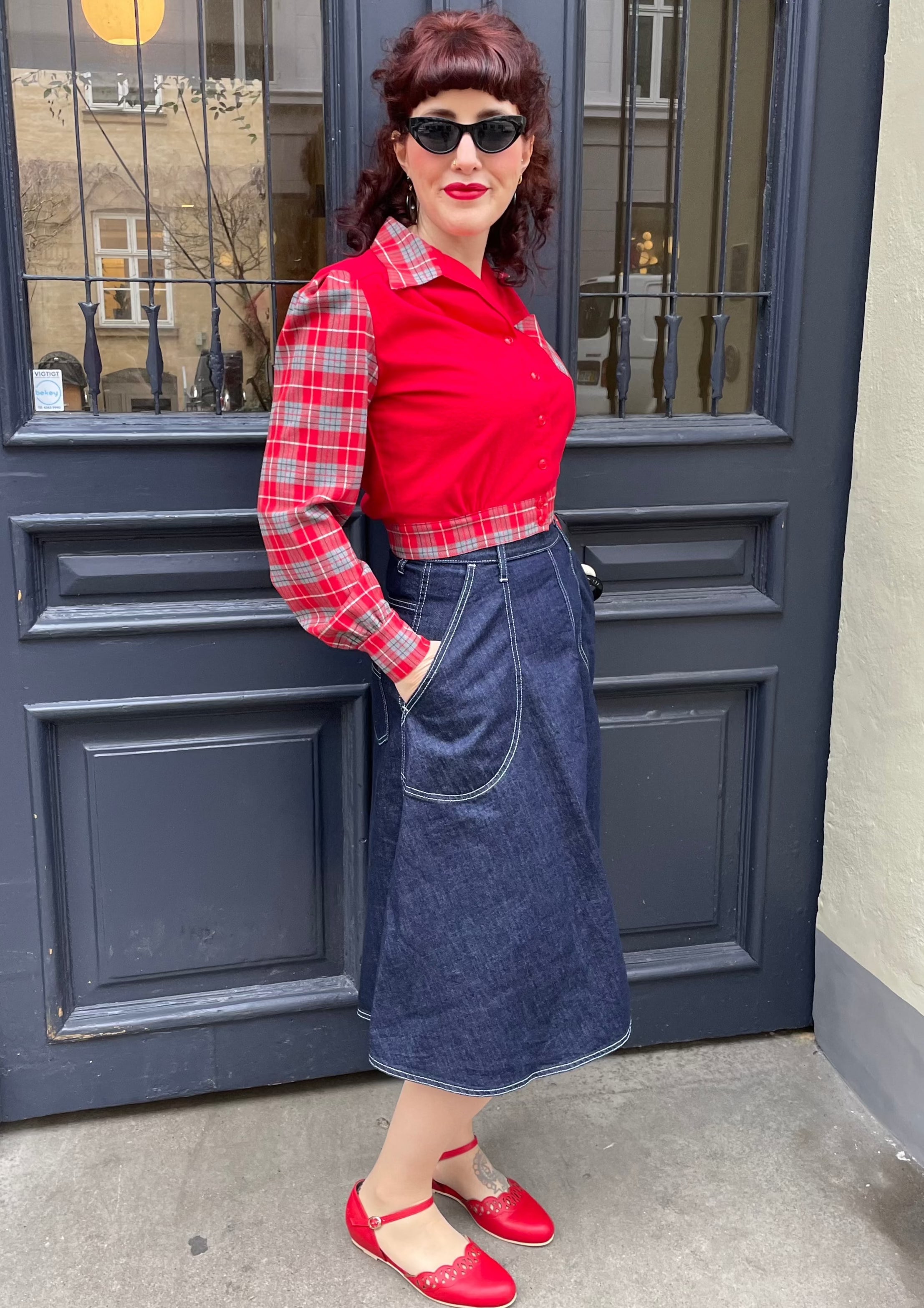 Denim Aline nederdel Freddies Of Pinewood 