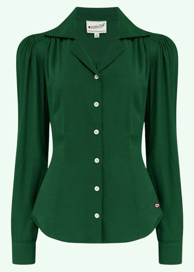 Gene langærmet skjorte i flaskegrøn langærmet skjorte Weekend Doll 