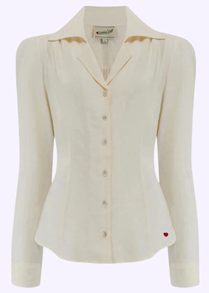 Gene langærmet skjorte i råhvid langærmet skjorte Weekend Doll 