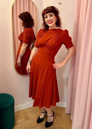 'Girl Friday' 1940'er stils kjole - rust aline kjole House of Foxy 