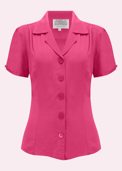 Grace kortærmet skjorte i pink Seamstress Of Bloomsbury 