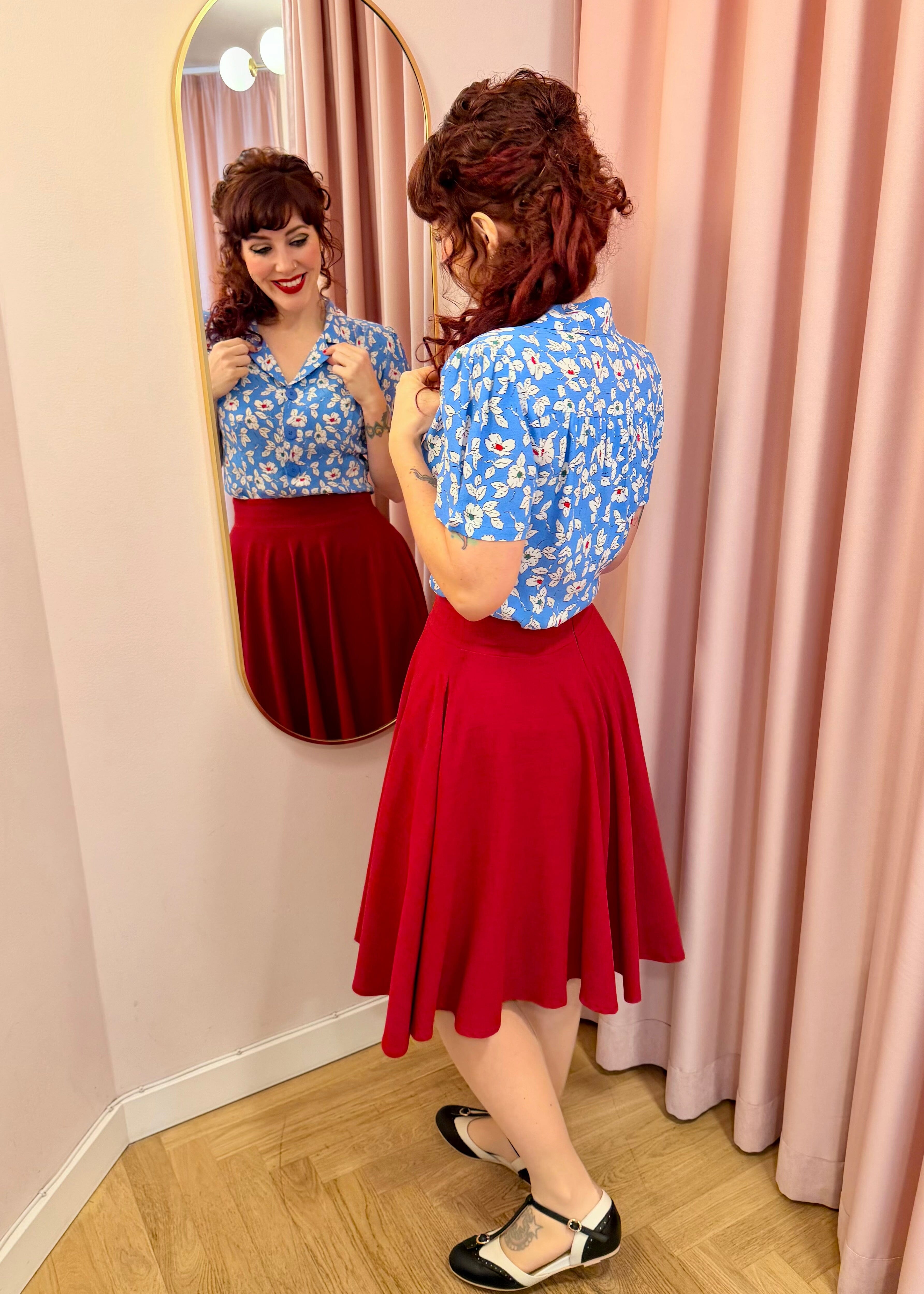 Grace kortærmet skjorte - palace pansy kortærmet skjorte Seamstress Of Bloomsbury 