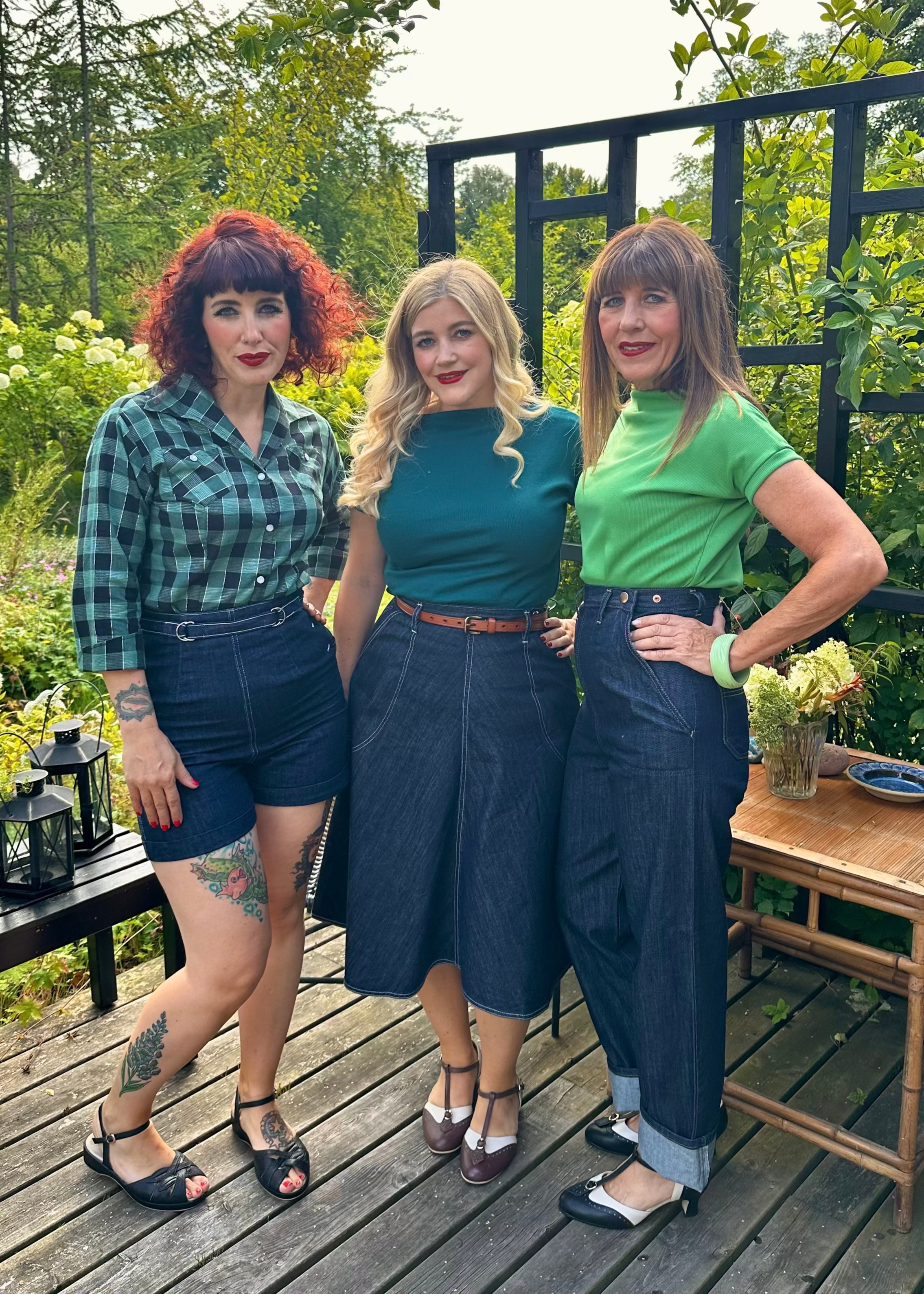 Grøn ternet Western Blouse langærmet skjorte Freddies Of Pinewood 