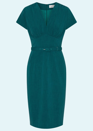 Holly pencilkjole i teal blå Kjoler Daisy Dapper 