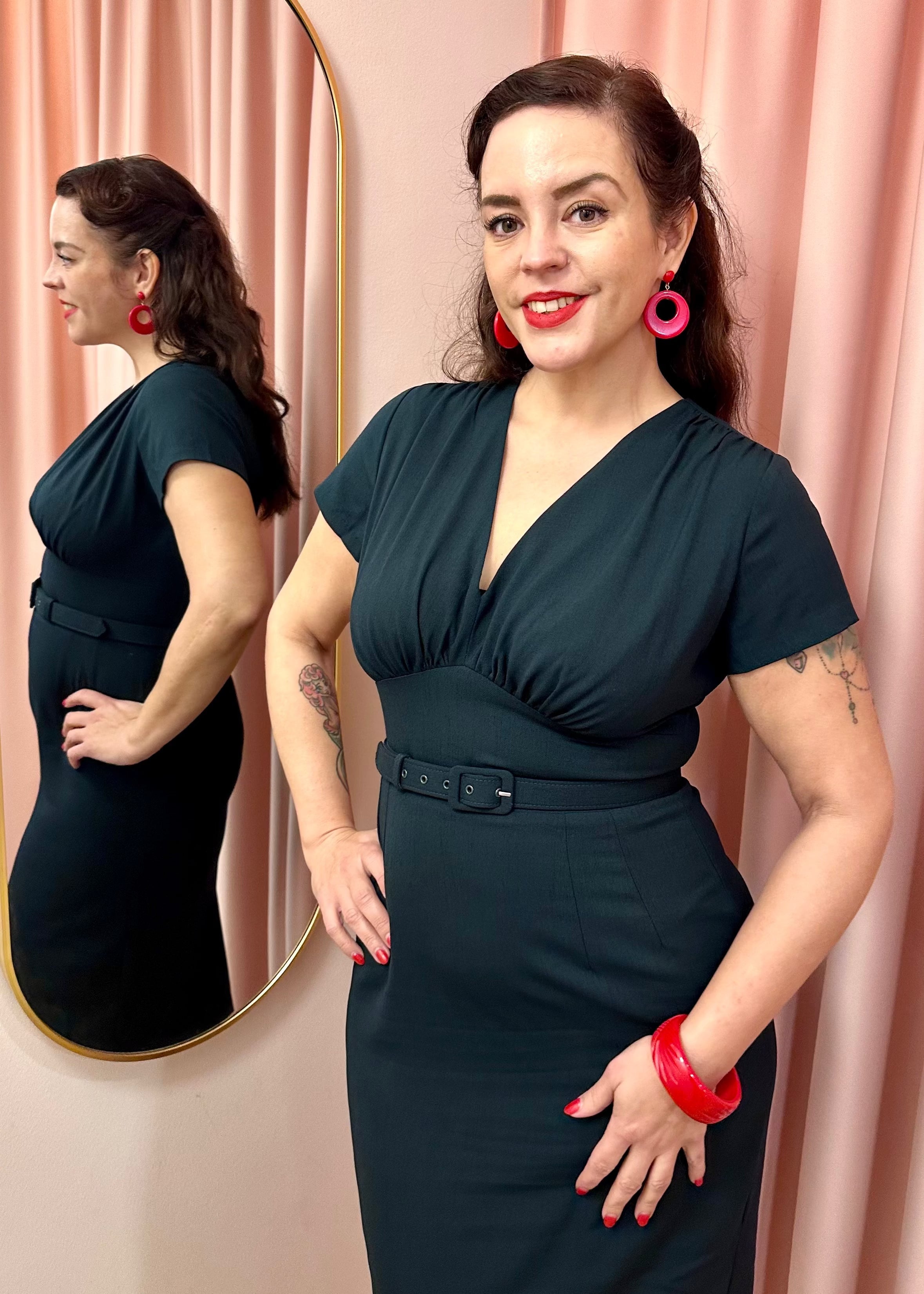 Holly pencilkjole - mørk grøn Kjoler Daisy Dapper 