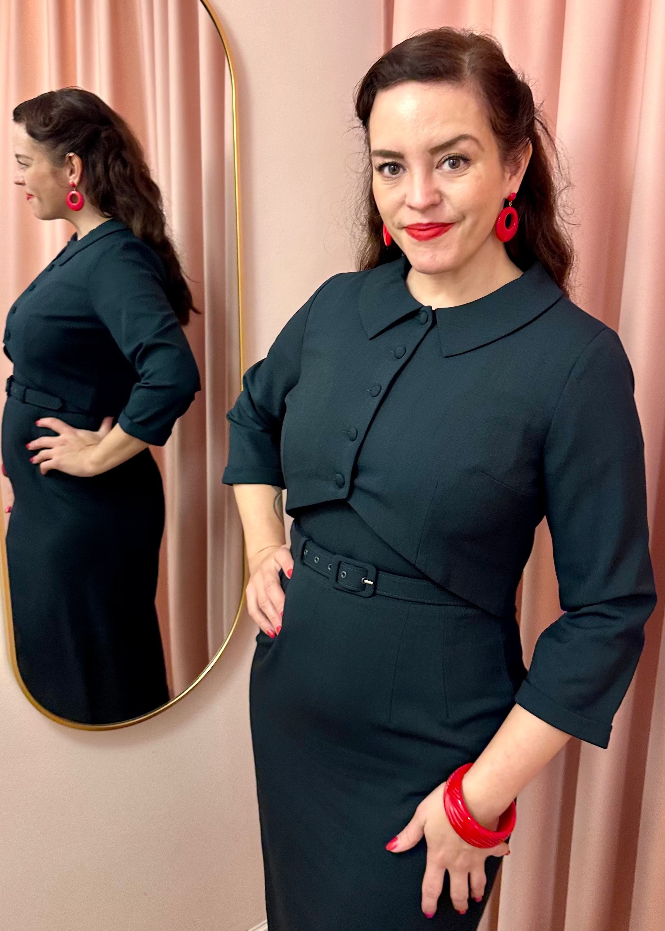 Holly pencilkjole - mørk grøn Kjoler Daisy Dapper 