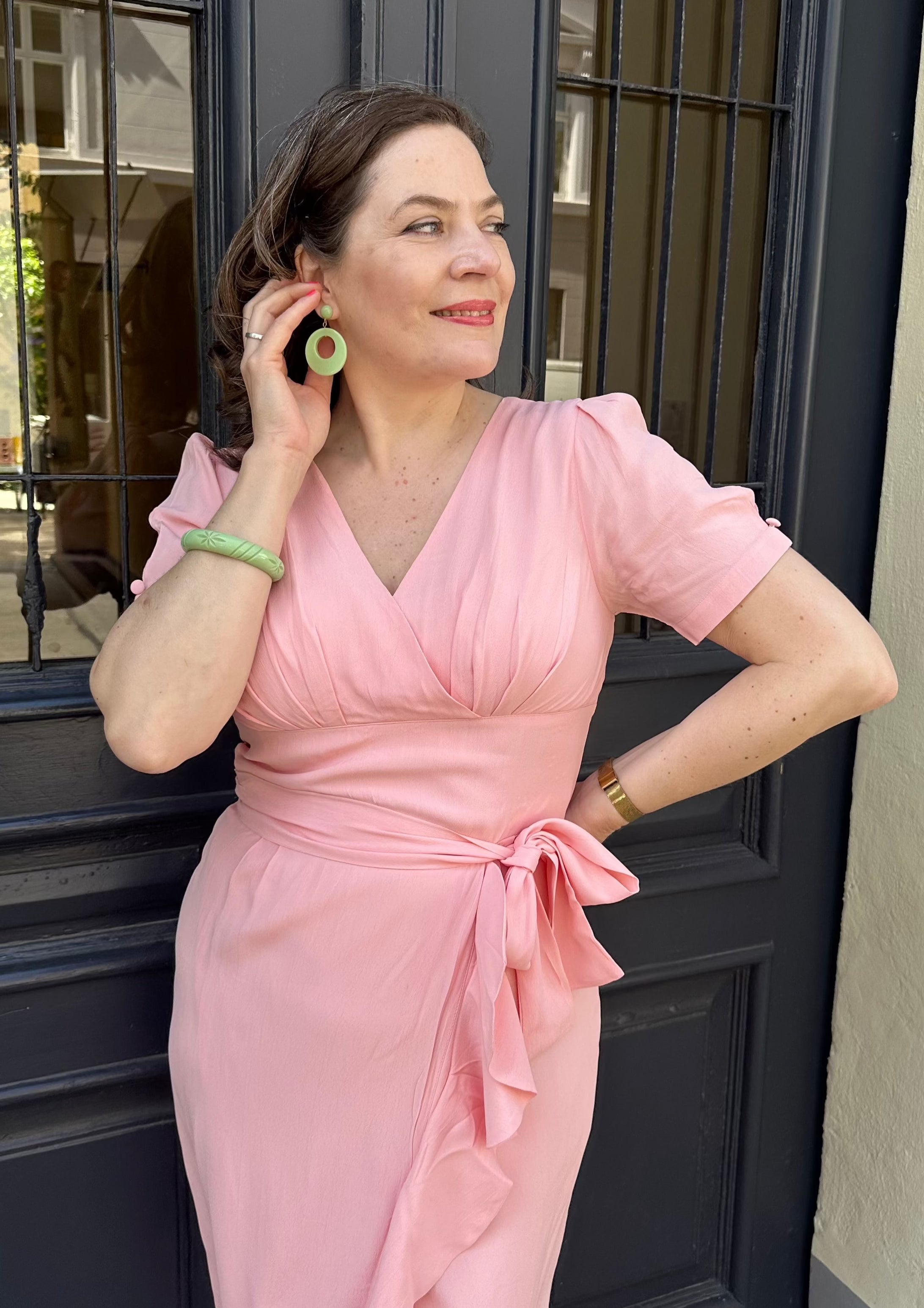 Hoop øreringe i 1950'er vintage stil, Pastel grøn Accessories Rock It Rosie 