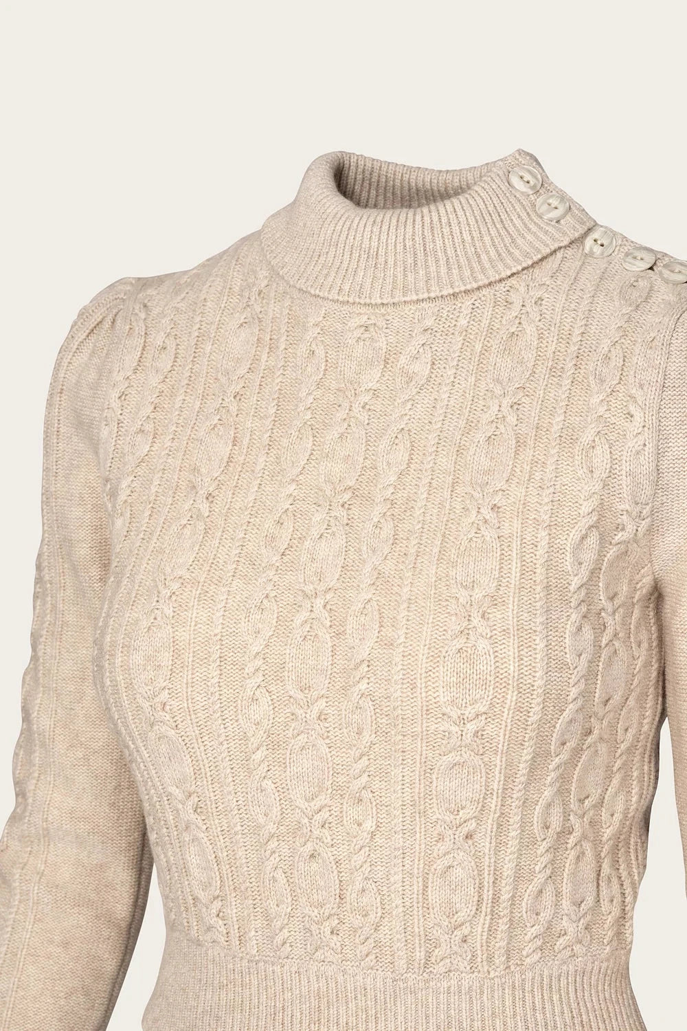 Ice Skater Sweater i antik hvid cashmere og merino uld bluse Emmy Design 