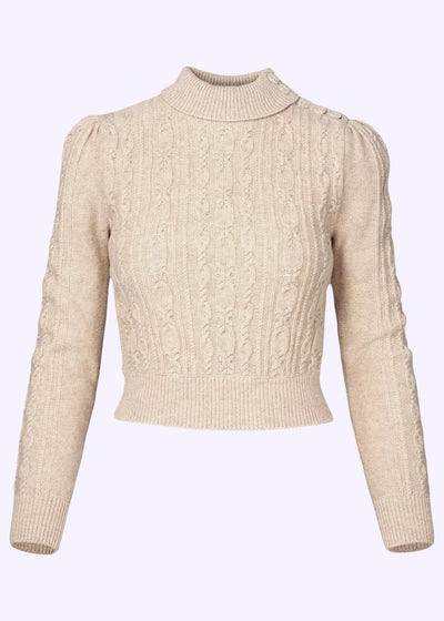 Ice Skater Sweater i antik hvid cashmere og merino uld bluse Emmy Design 