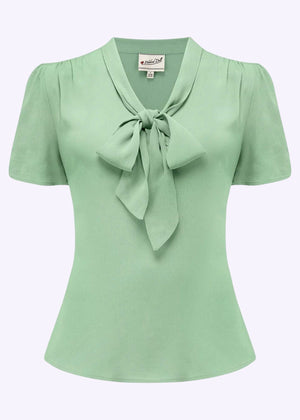 Ingrid bindesløjfe bluse i mint bluse Weekend Doll 