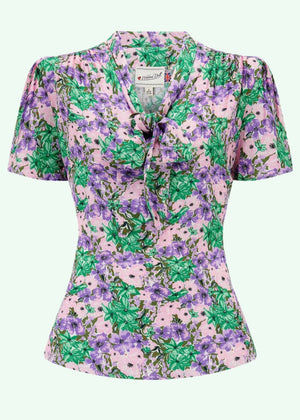 Ingrid bindesløjfe bluse i 'spring garden' print bluse Weekend Doll 