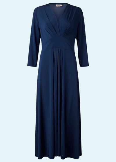 Jumperfabriken: Clarissa maxi kjole i navy blå Jumperfabriken 