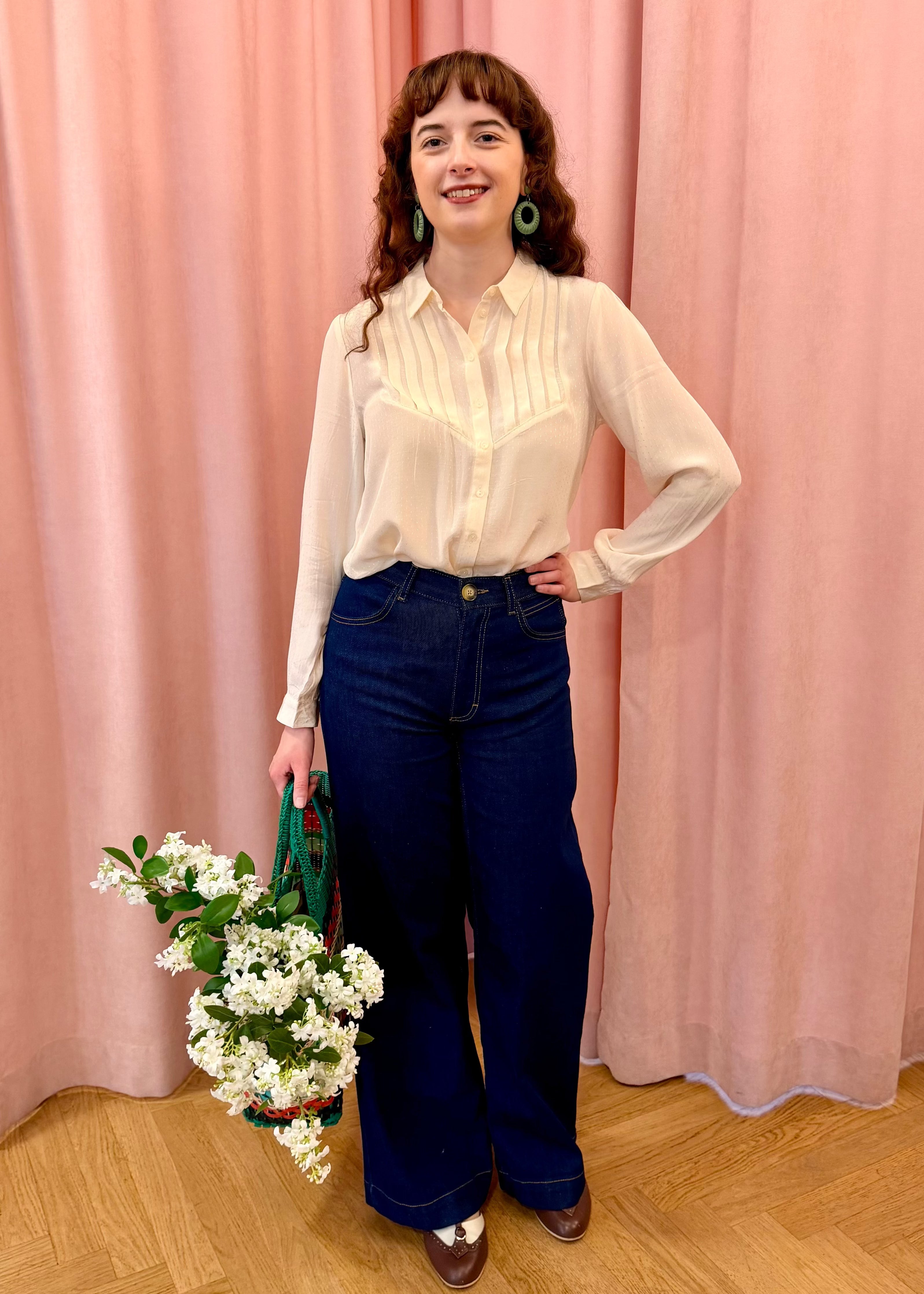 Karen Blouse - creme langærmet skjorte King Louie 