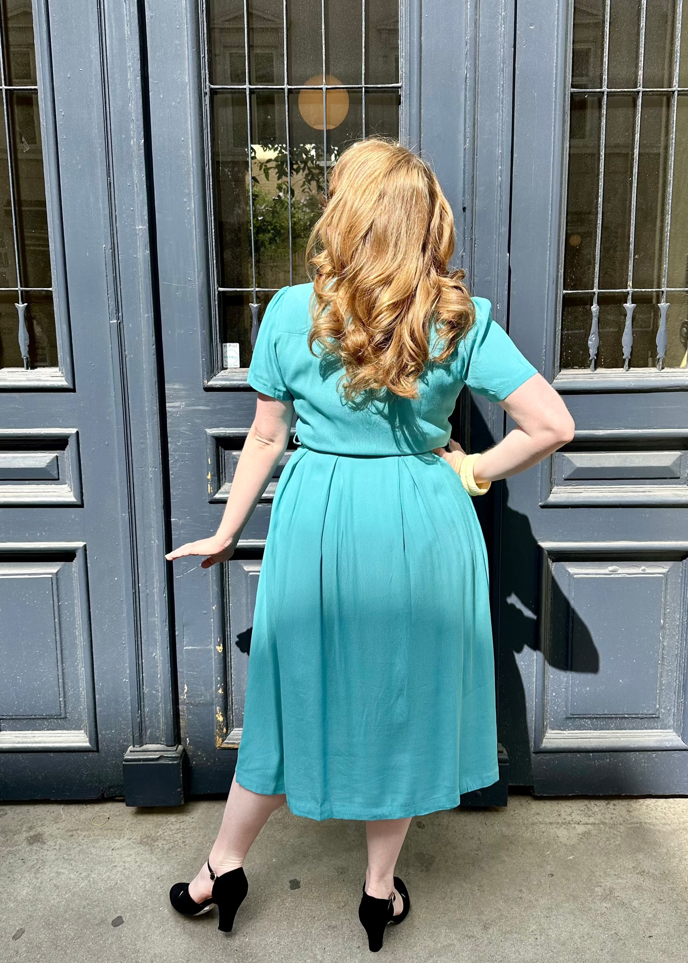 Katherine skjortekjole i teal skjortekjole Weekend Doll 
