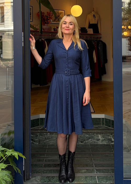 Kelly 1950er swing kjole - denim-look