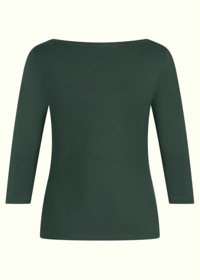 Klassisk boatneck top deluxe i grøn Very Cherry 