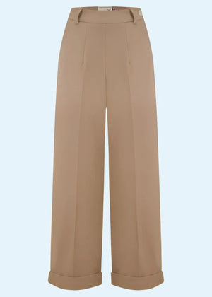 Klassiske højtaljede bukser i beige bukser Weekend Doll 