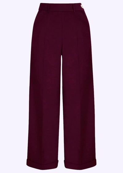 Klassiske højtaljede bukser i bordeaux bukser Weekend Doll 