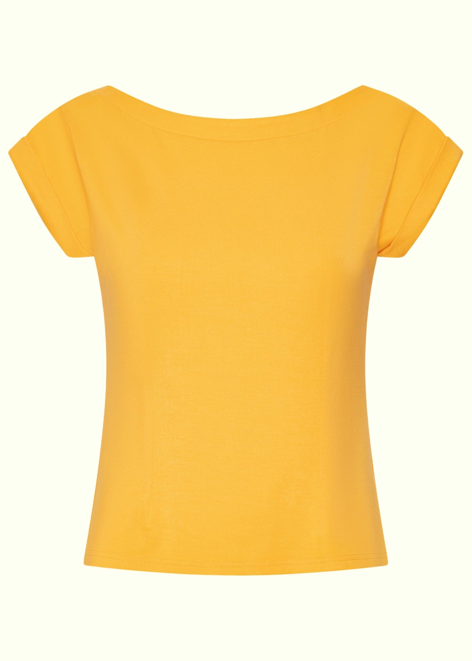 Kortærmet vendbar boatneck top i gul jersey top Daisy Dapper 
