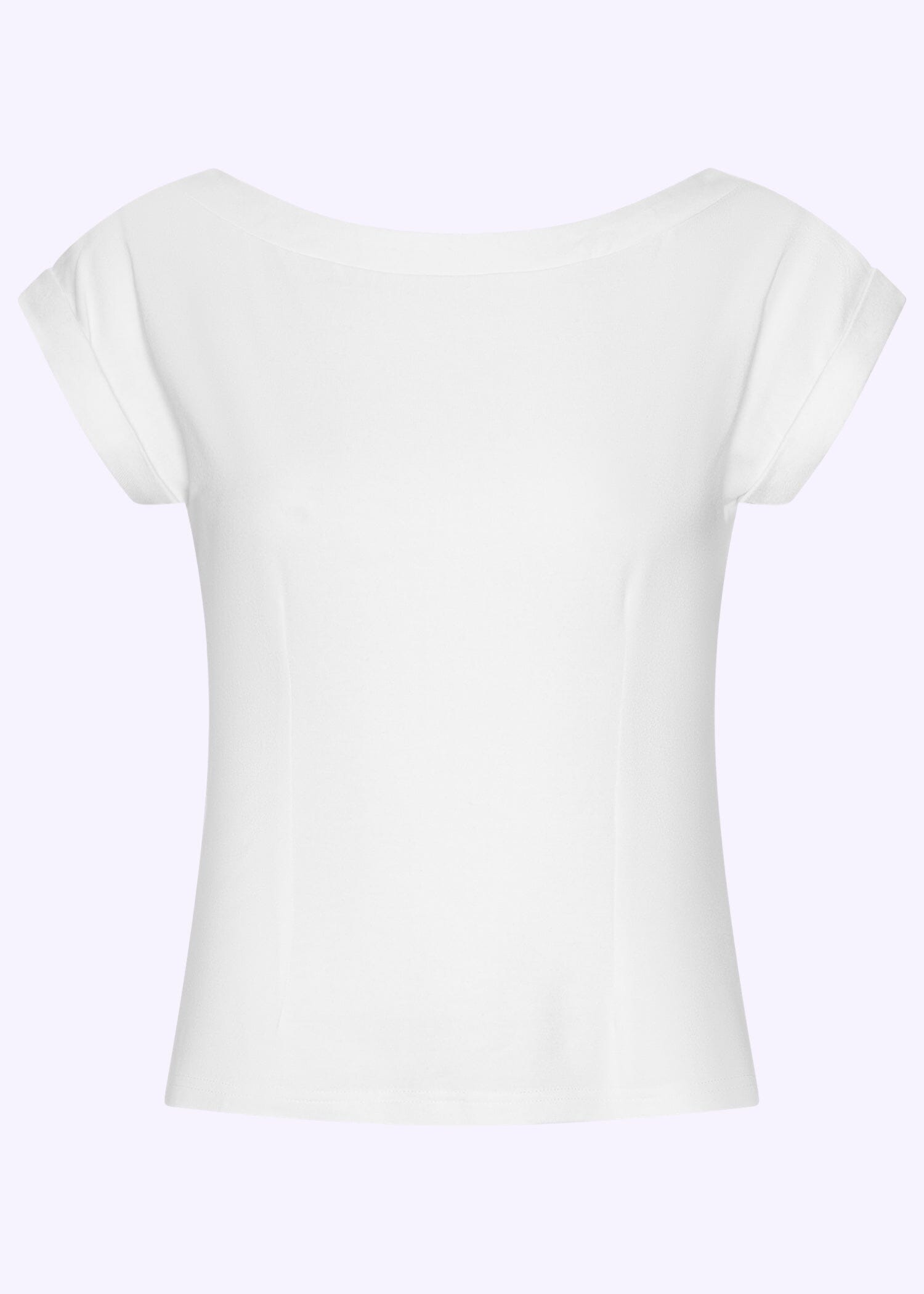 Kortærmet vendbar boatneck top i hvid jersey top Daisy Dapper 