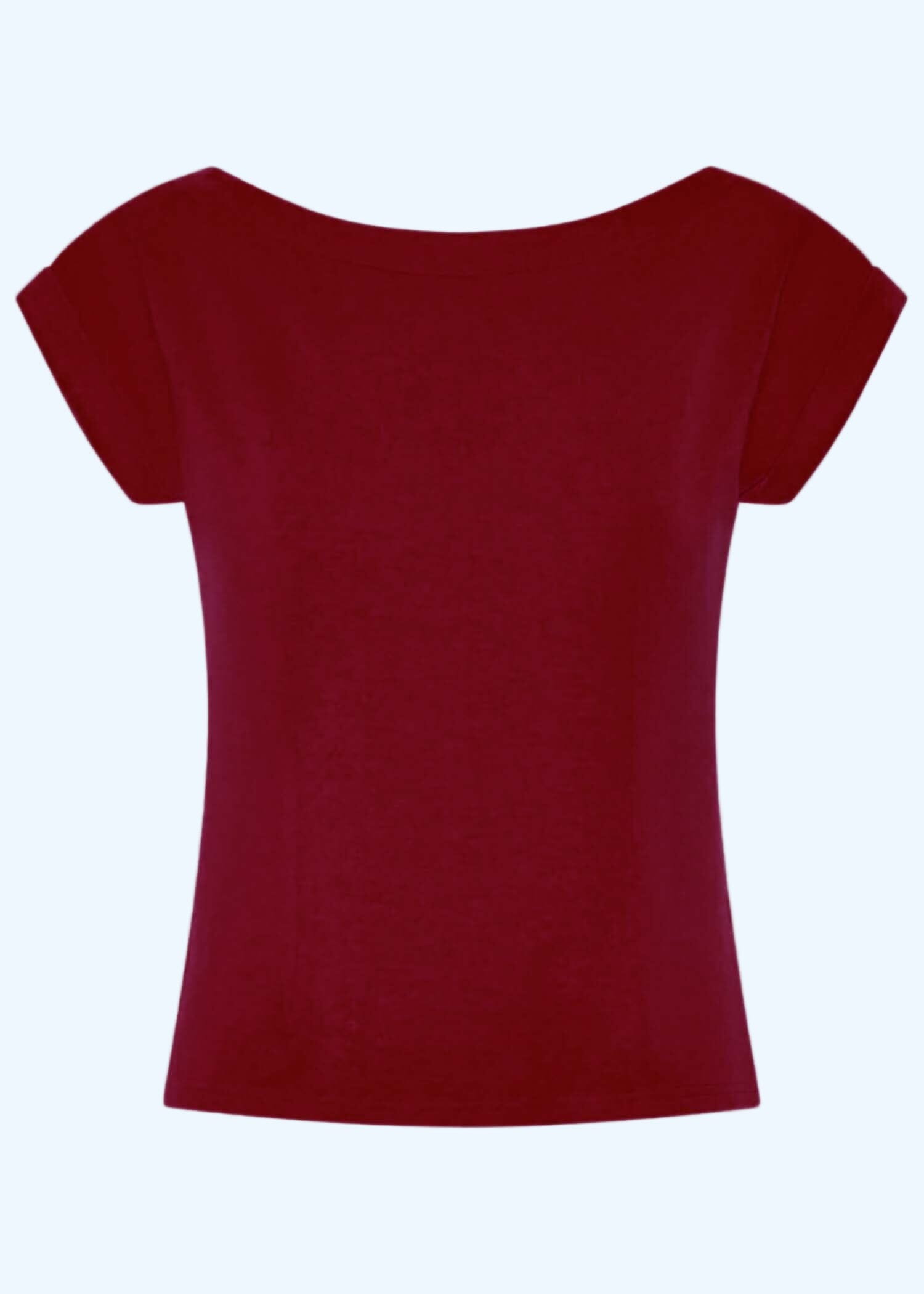 Kortærmet vendbar boatneck top - rød jersey top Daisy Dapper 