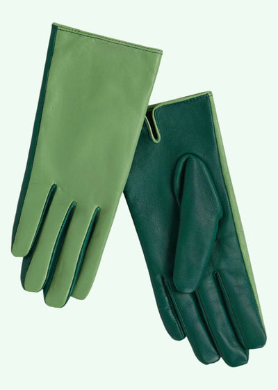 Læder hansker i grøn King Louie 