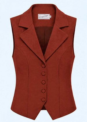 Marlene vest - rust rød vest Daisy Dapper 