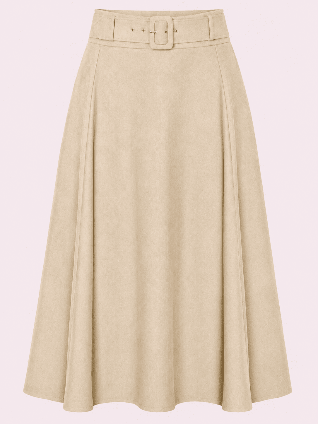 Midi skirt med bælte - sand midi nederdel Daisy Dapper 