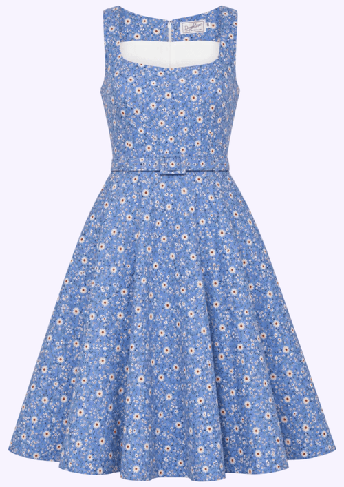 Rosie swingkjole med brede stropper - daisy print