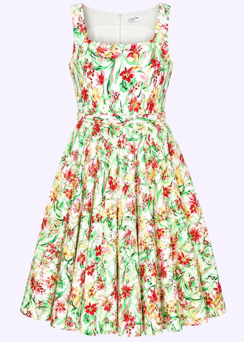 Rosie swingkjole med brede stropper - multi floral