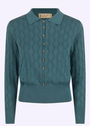 Rosie - Teal Pointelle Top strik Palava 