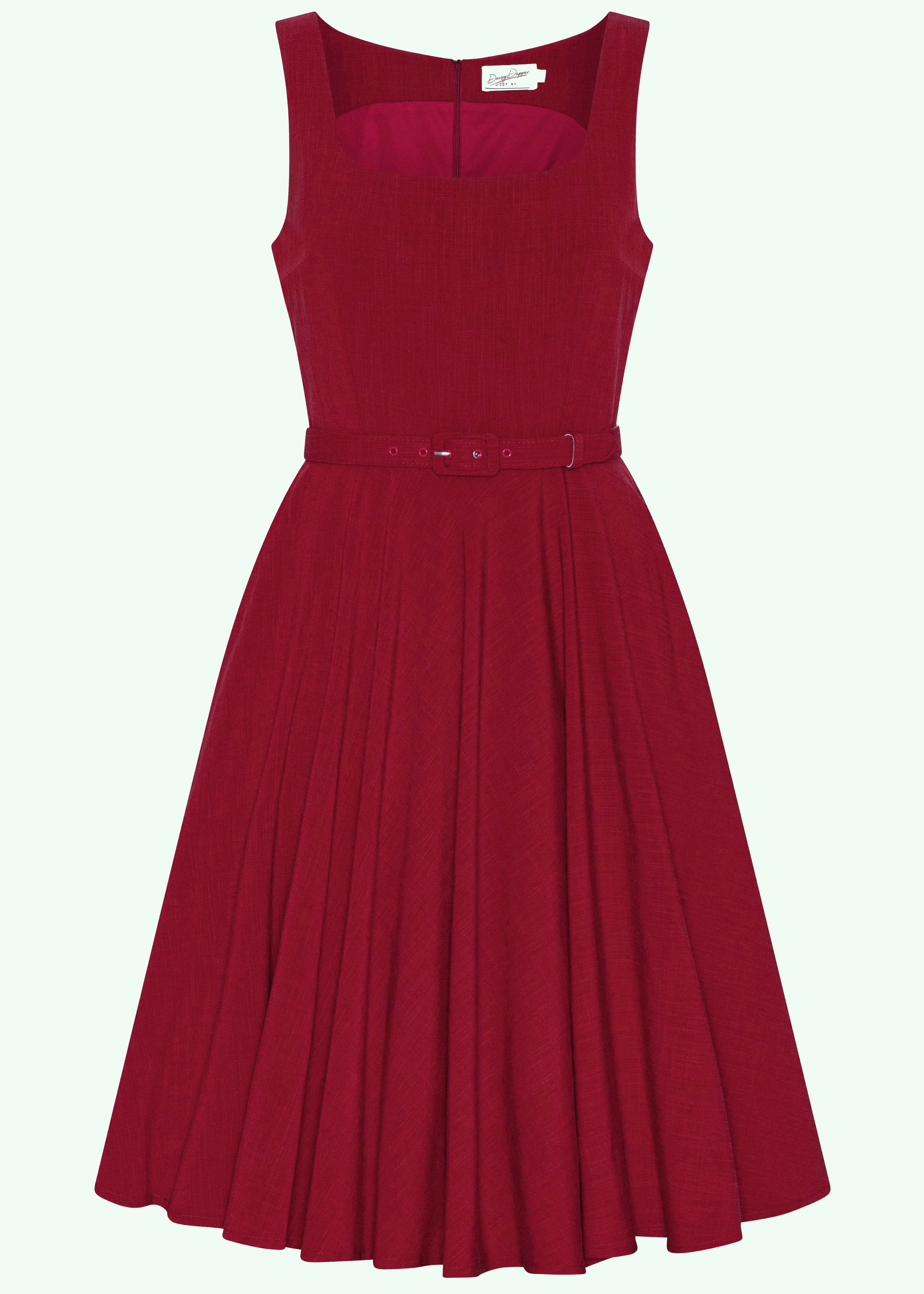 Ruby boatneck swingkjole - rød Daisy Dapper 