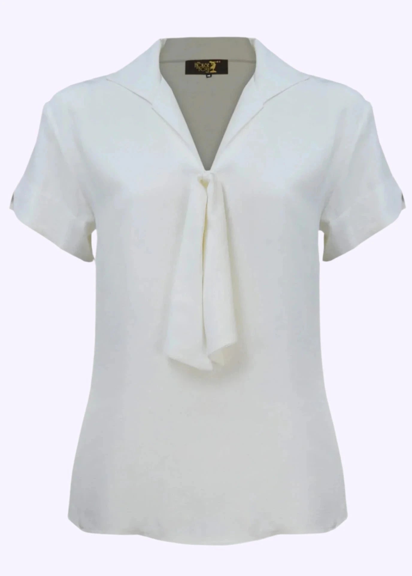 Sailor bluse i hvid med bindebånd bluse House of Foxy 