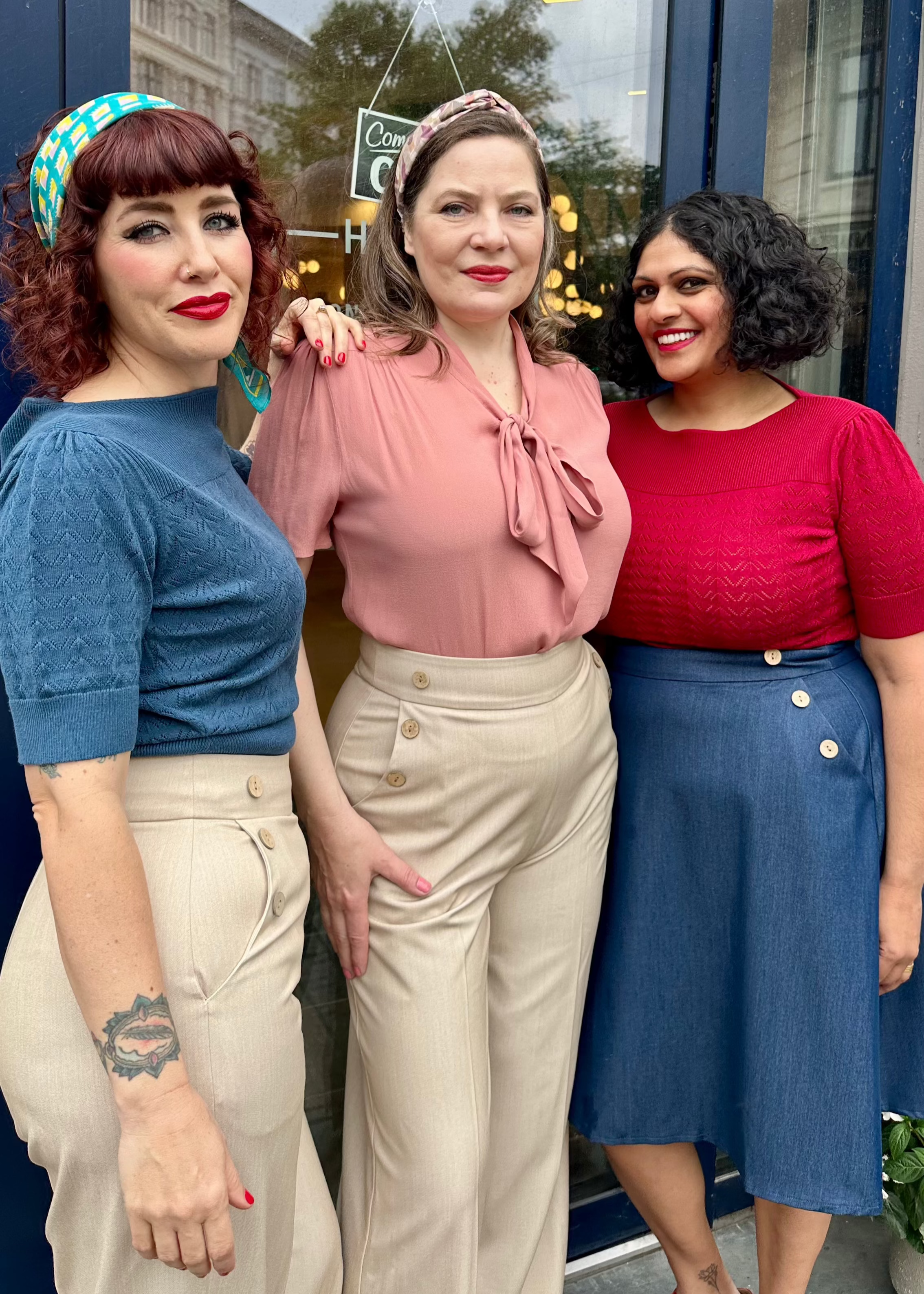 Sally højtaljede sailor bukser i beige sand bukser Daisy Dapper 