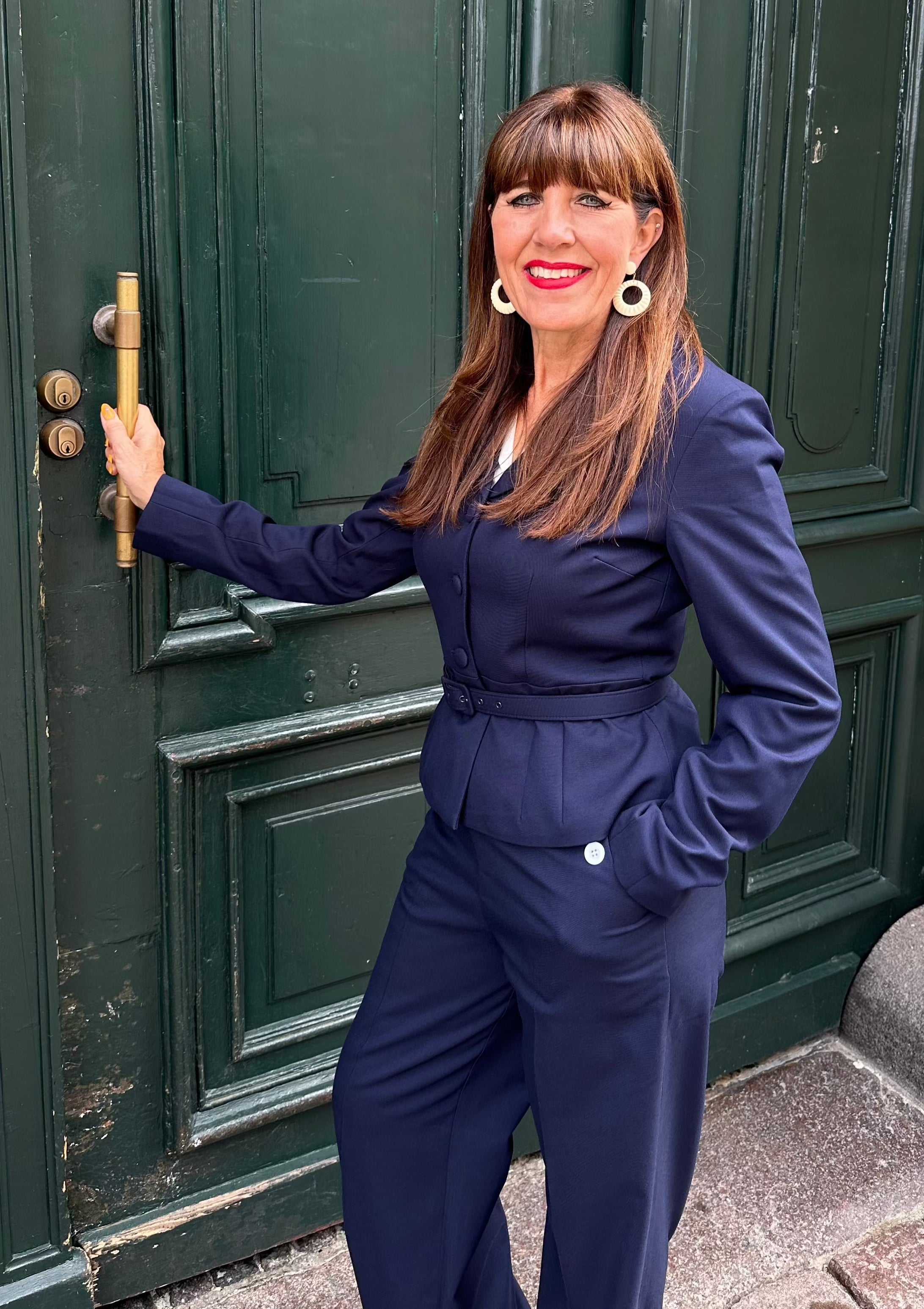 Sally højtaljede sailor bukser i navy blå bukser Daisy Dapper 
