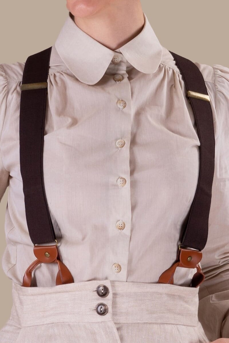 Sassy suspenders seler i brun tøj Mondo Kaos 