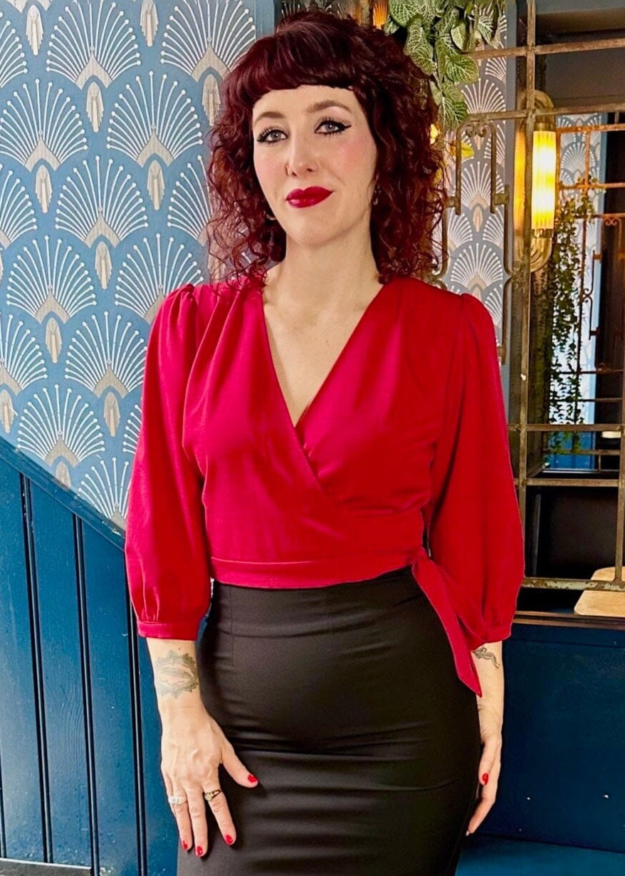 Slåom bluse i rød bluse Daisy Dapper 