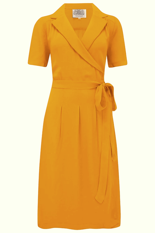 Slåom kjole i vintage stil - mustard