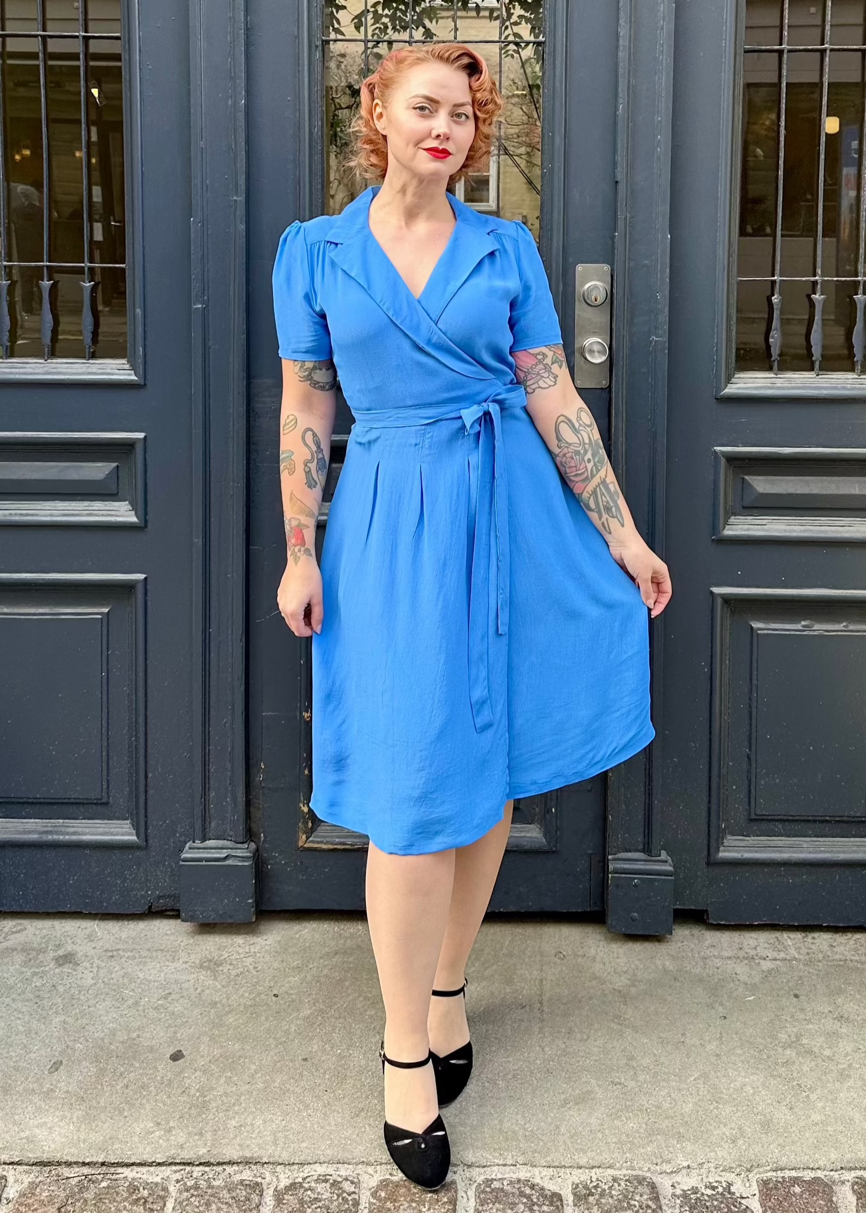 Slåom kjole i Palace Blue slåom kjole Seamstress Of Bloomsbury 