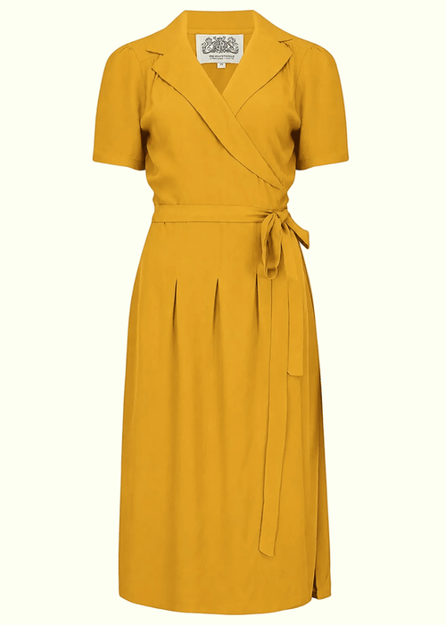 Slåom kjole i vintage stil - mustard