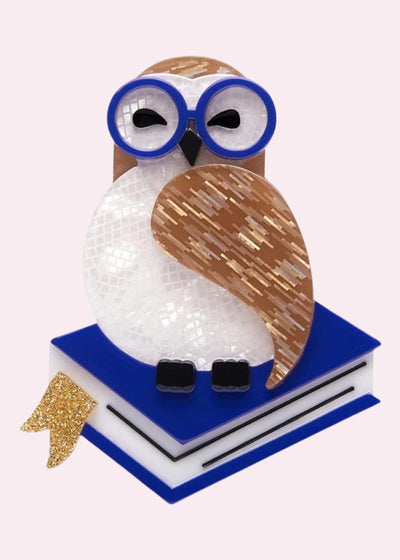 'Studious Snow Owl' broche Accessories Erstwilder 