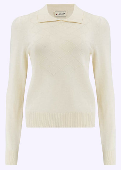 Susan sweater i råhvid bluse Weekend Doll 