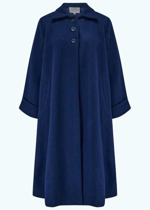 Swing frakke i navy uld frakke Seamstress Of Bloomsbury 