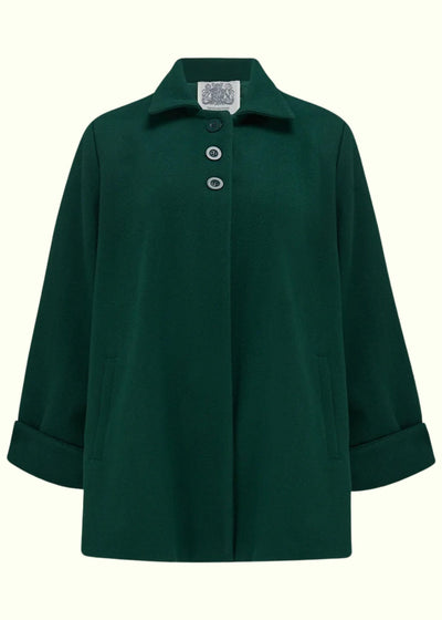 Swing jakke i grøn uld Seamstress Of Bloomsbury 