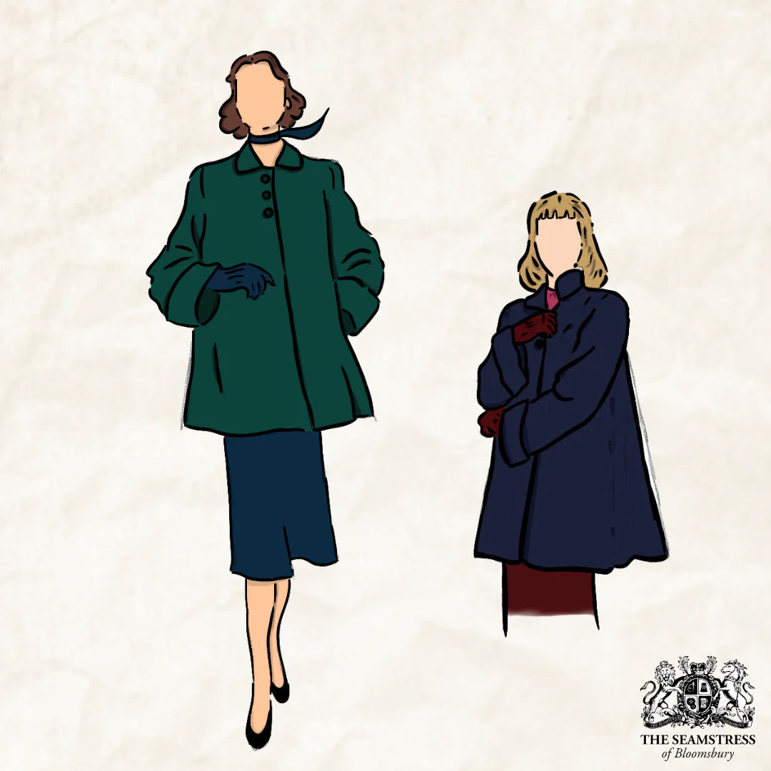 Swing jakke i grøn uld Seamstress Of Bloomsbury 