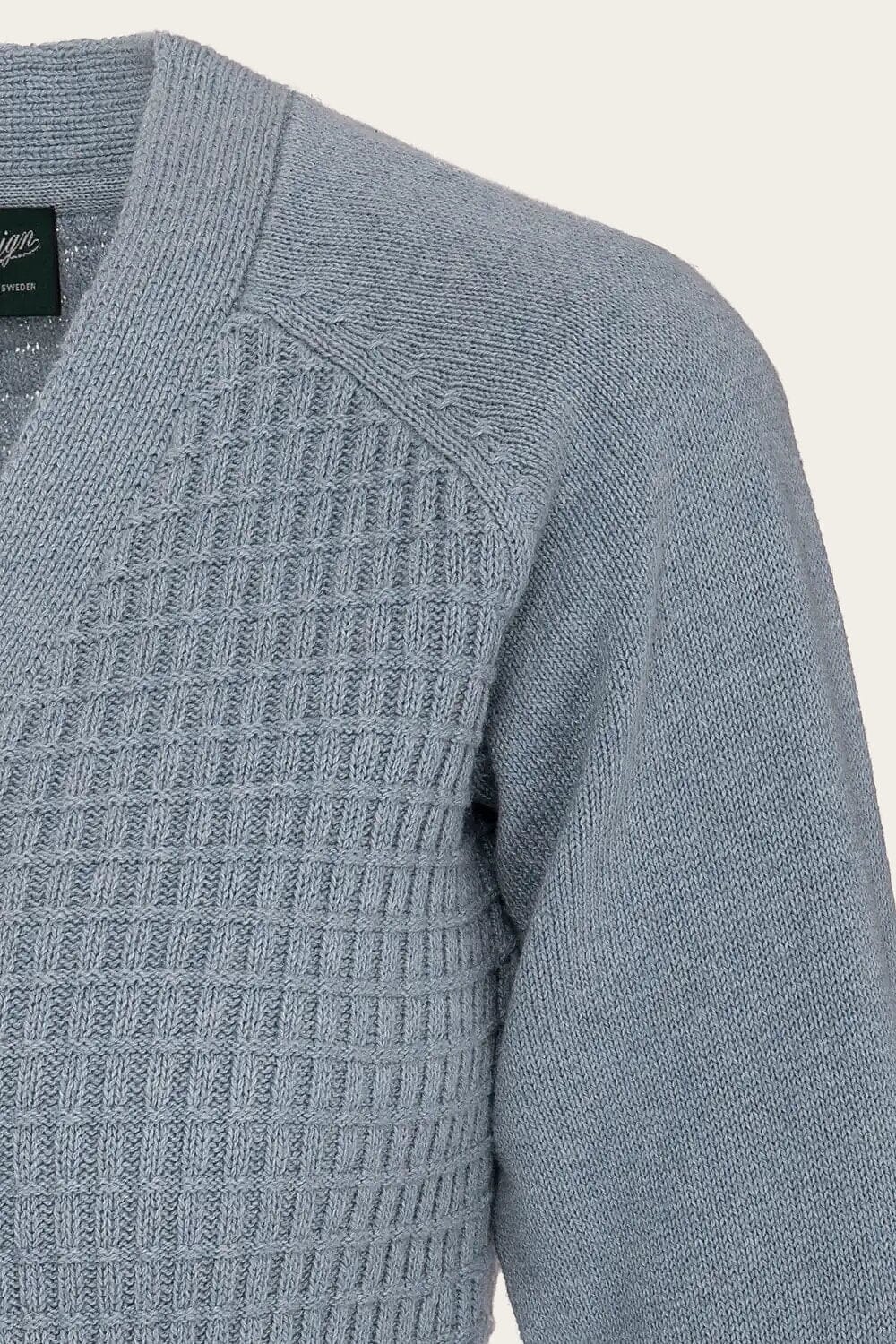The Cable Knit College Cardigan - Støvet blå cardigan Emmy Design 