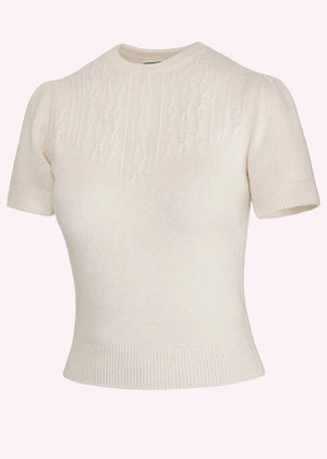 The Cashmere Staple Sweater - Cream strik top Emmy Design 