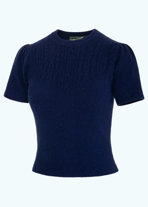 The Cashmere Staple Sweater - Midnight Blue strik top Emmy Design 