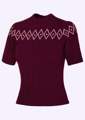The Darling Diamond Top - Black Cherry strik top Emmy Design 