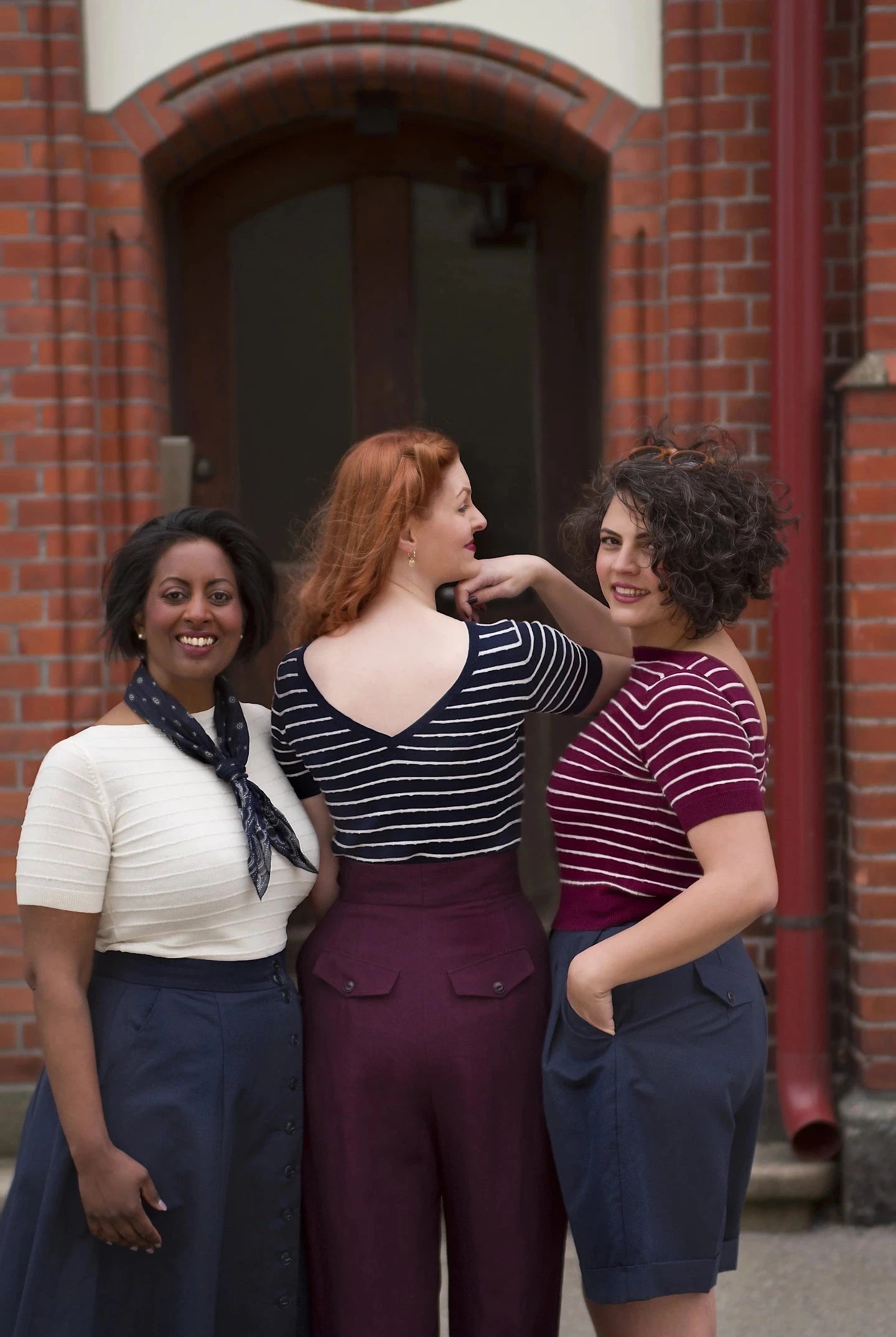 The "Emmy Goes to Paris" Top - Vinrød stribet uld bluse Emmy Design 